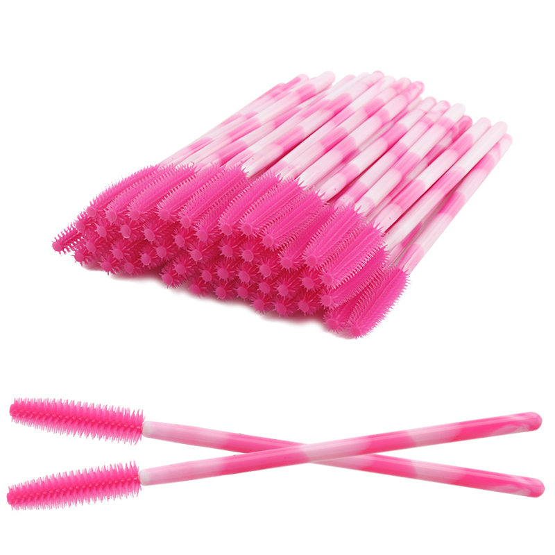 Micro Brush Applicator - 50/100Pcs Disposable Silicone Eyelash Brush Colored
