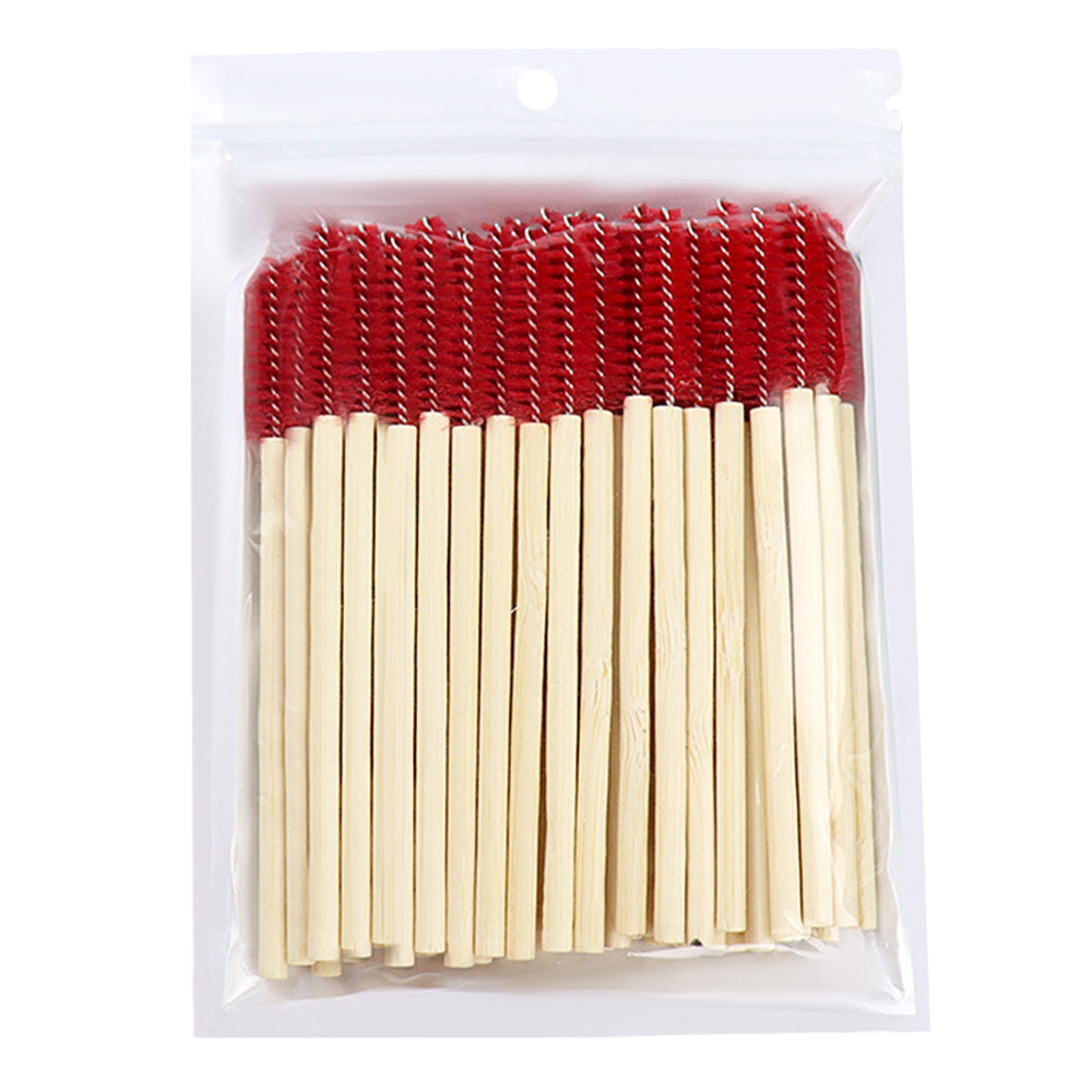 Micro Brush Applicator - 50Pcs Bamboo Handle Eyelash Brush Mascara