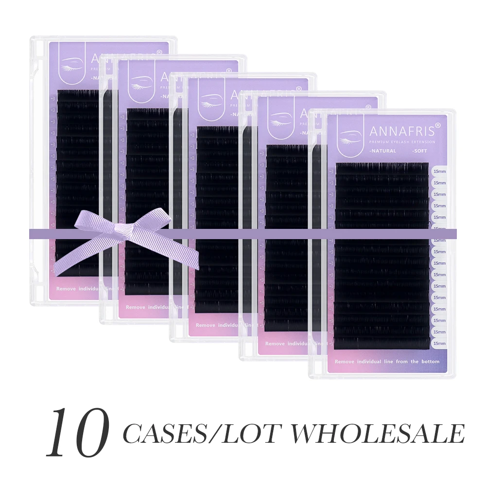 Eyelash Extension Korea Natural - ANNAFRIS Classic Individual Eyelashes Extension 10Cases/Lot