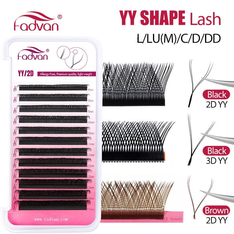 Eyelash Extension Yelix - FADVAN YY/SYY Shape L/LU(M)/C/D/DD Brown Eyelashes