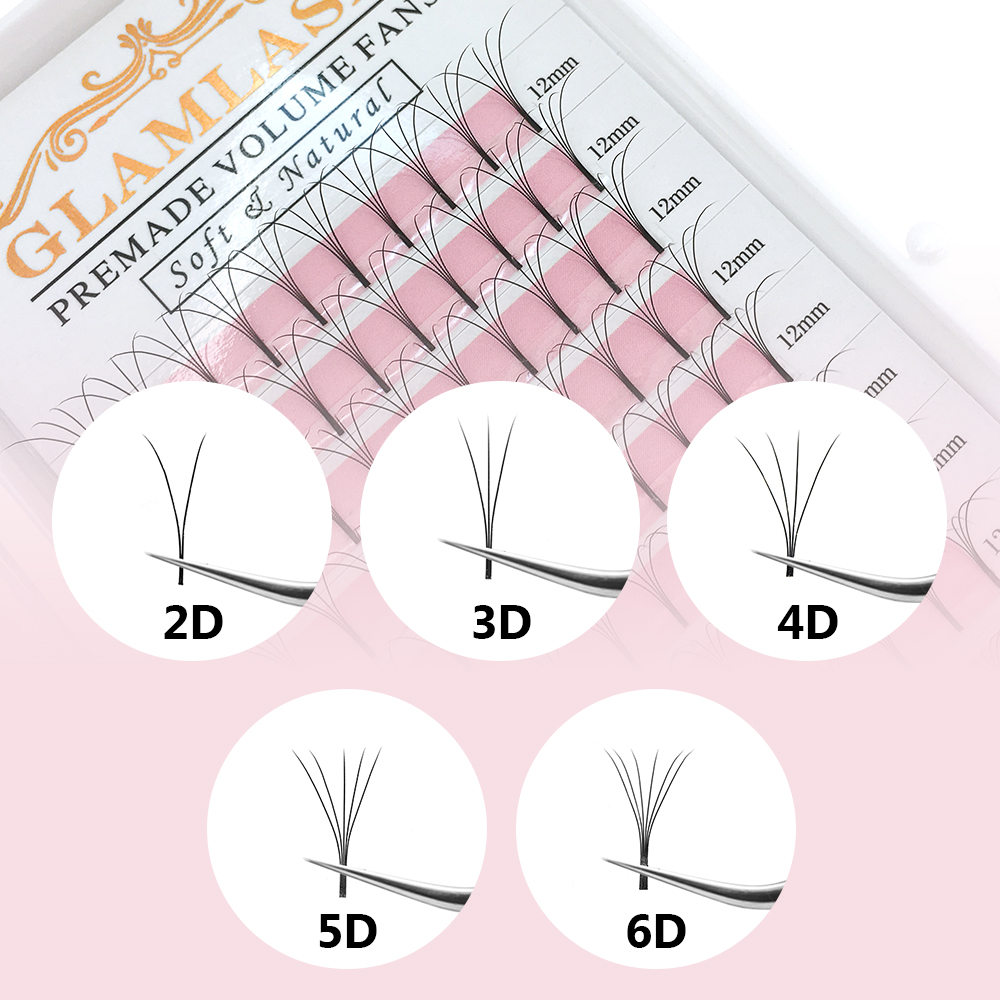 GLAMLASH 2D-6D premade volume  - Eyelash Extension Korea Natural recension och pris