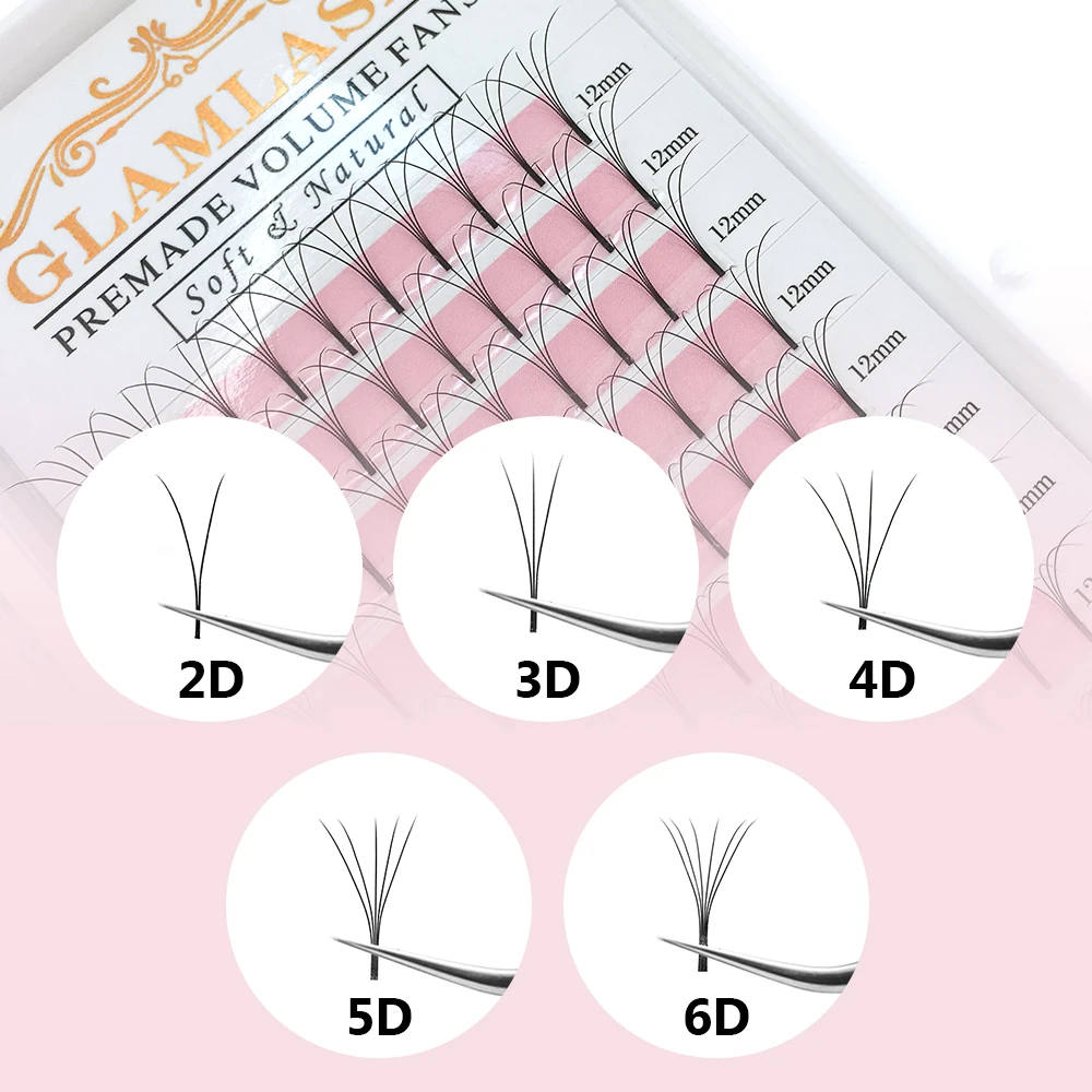 GLAMLASH 2D-6D premade volume  - Eyelash Extension Korea Natural recension och pris