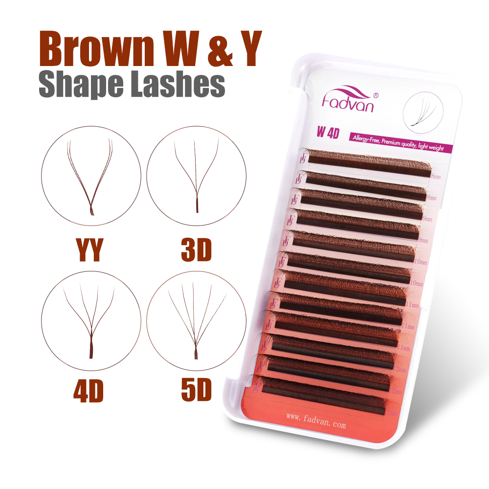 FADVAN Brown 4D/3D/5D lashes W - Eyelash Extension Yelix recension och pris